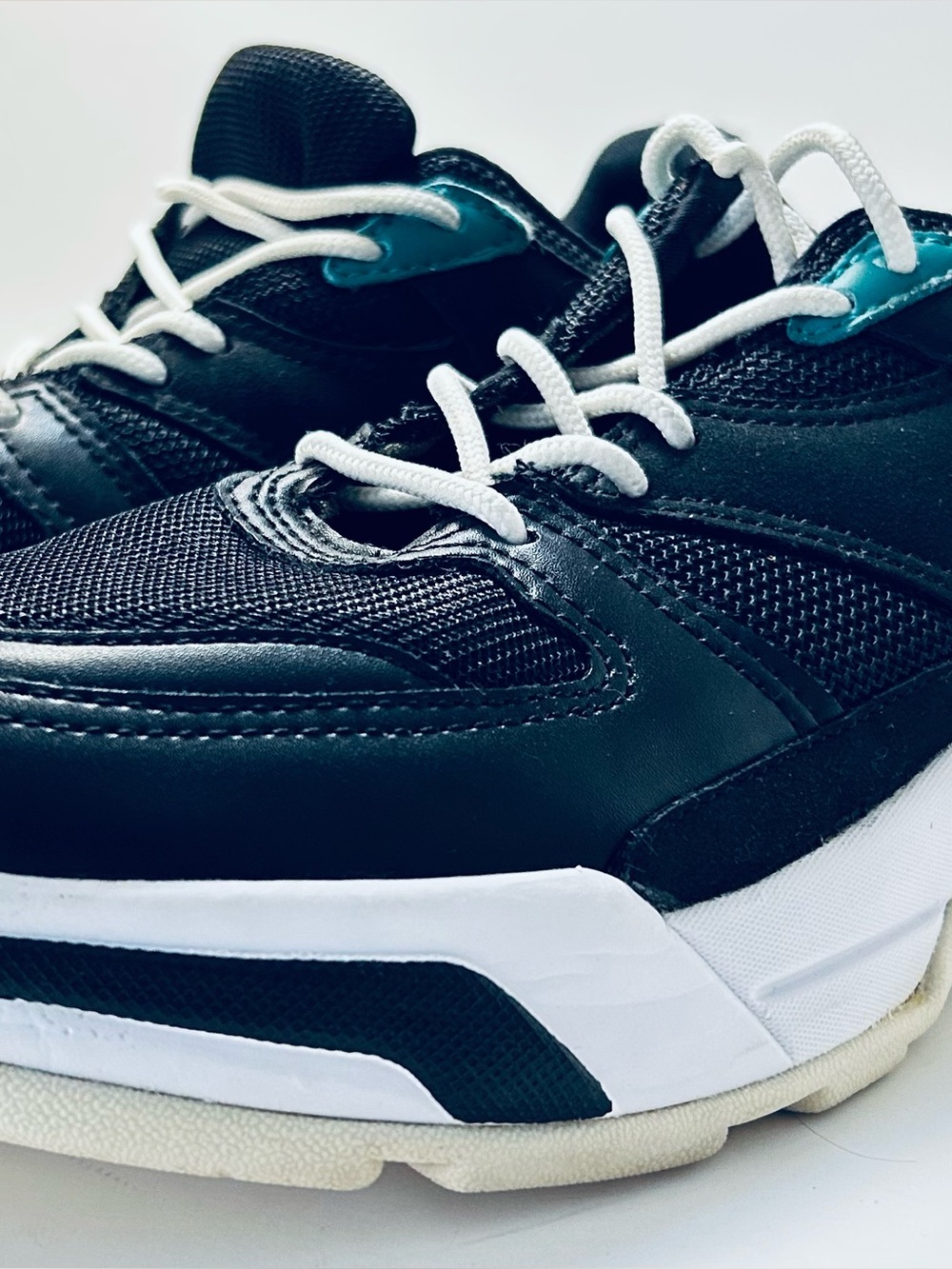 Pull&Bear Black, White & Teal Chunky Sneakers